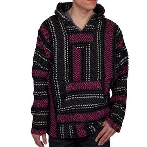 Baja Joe Mexican Rug Blanket Pullover Hoodie Unisex Surfer Hippie 90s Boho